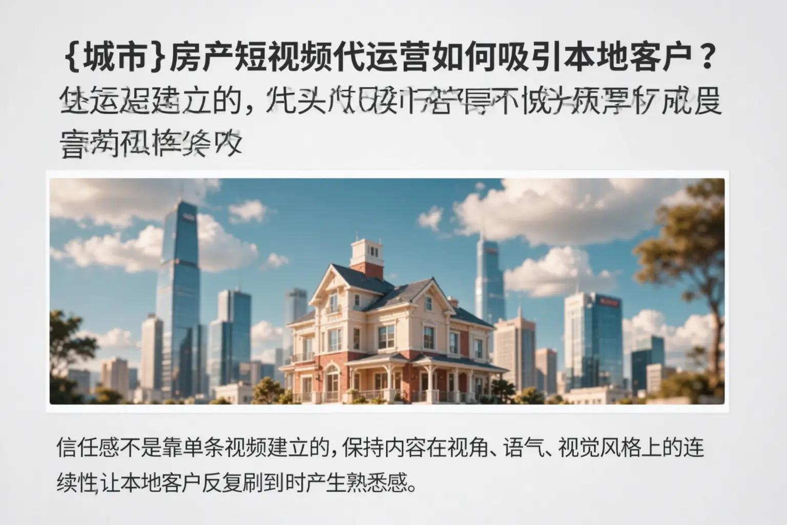 望奎房产短视频代运营如何吸引本地客户?